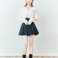 Box Pleats Mini-Skirt