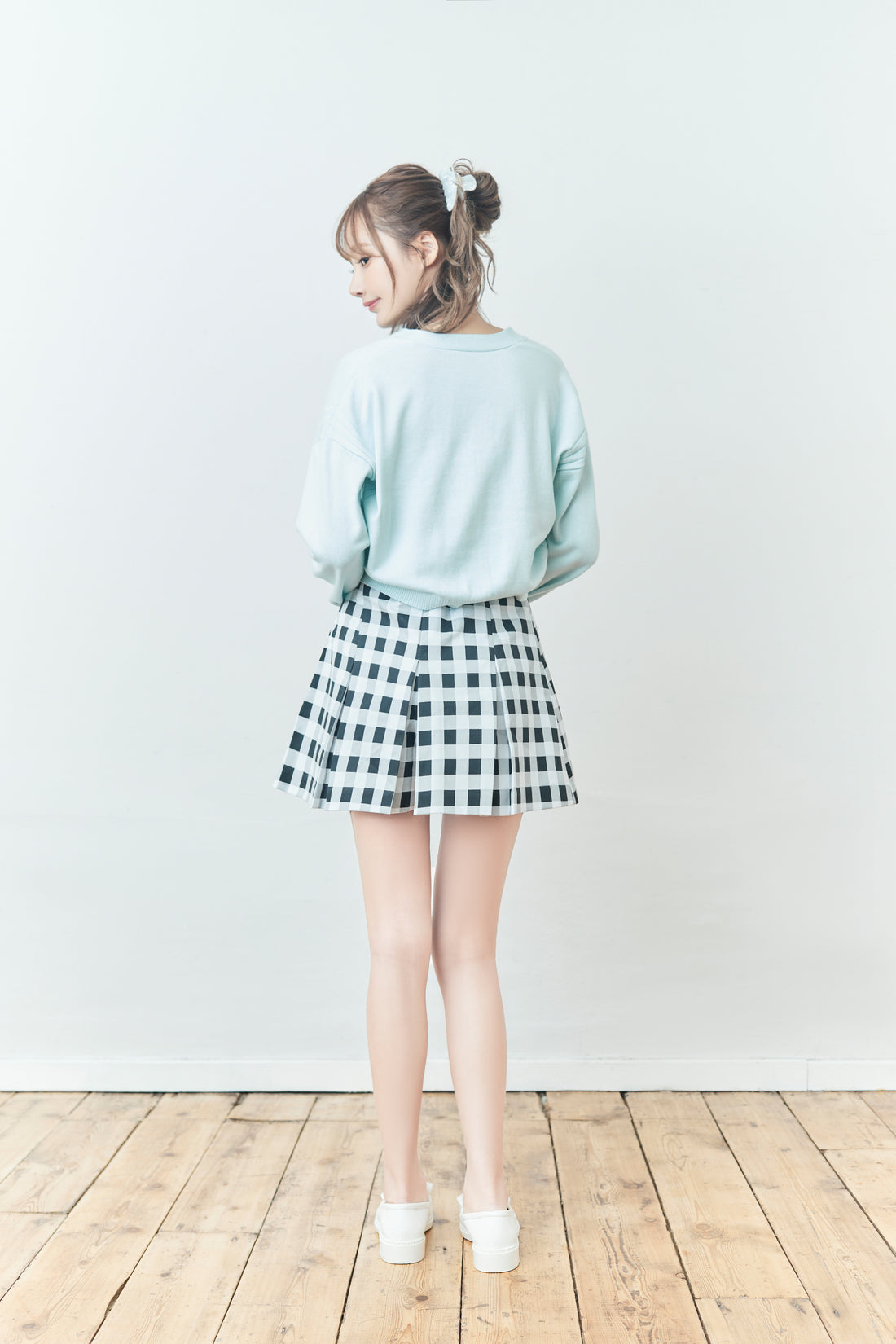 Box Pleats Mini-Skirt