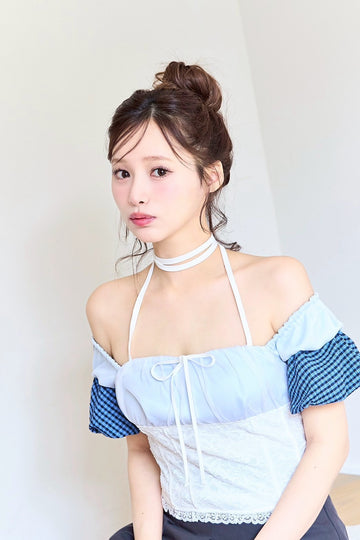 バルーンスリーブオフショルブラウス